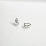 Eclipse Silver Dome Huggie Hoops