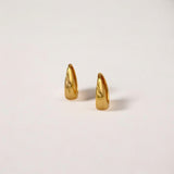Eclipse Gold Dome Huggie Hoops made from 18k gold vermeil over sterling silver, minimalist design by Hermin Jewelry
