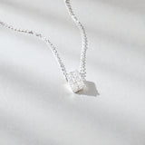 Sterling silver moissanite pendant necklace for women, keepsake solitaire design