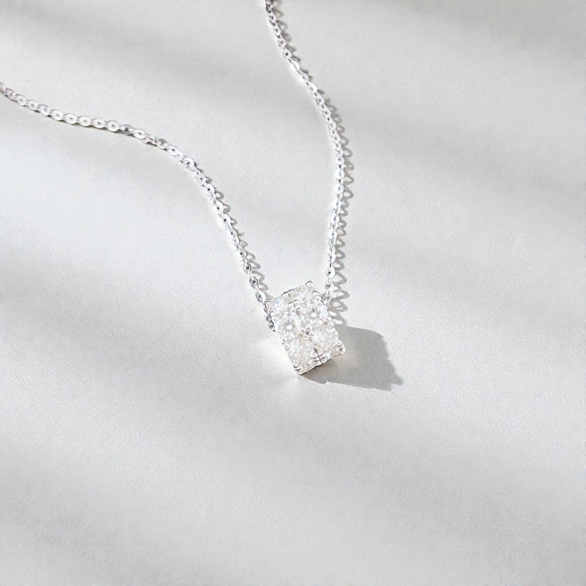 Sterling silver moissanite pendant necklace for women, keepsake solitaire design