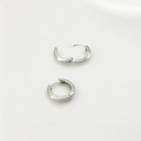 Tulle Textured Silver Everyday Hoops - 16mm made from sterling silver with rhodium finish, minimalist design by Hermin Jewelry