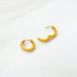 Tulle Textured Gold Everyday Hoops - 16mm made from 18k gold vermeil over sterling silver, minimalist design by Hermin Jewelry
