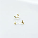 Threaded Screw-Back Climber Studs made from 18k gold vermeil or sterling silver, minimalist design by Hermin Jewelry