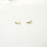 Threaded Screw-Back Climber Studs made from 18k gold vermeil or sterling silver, minimalist design by Hermin Jewelry