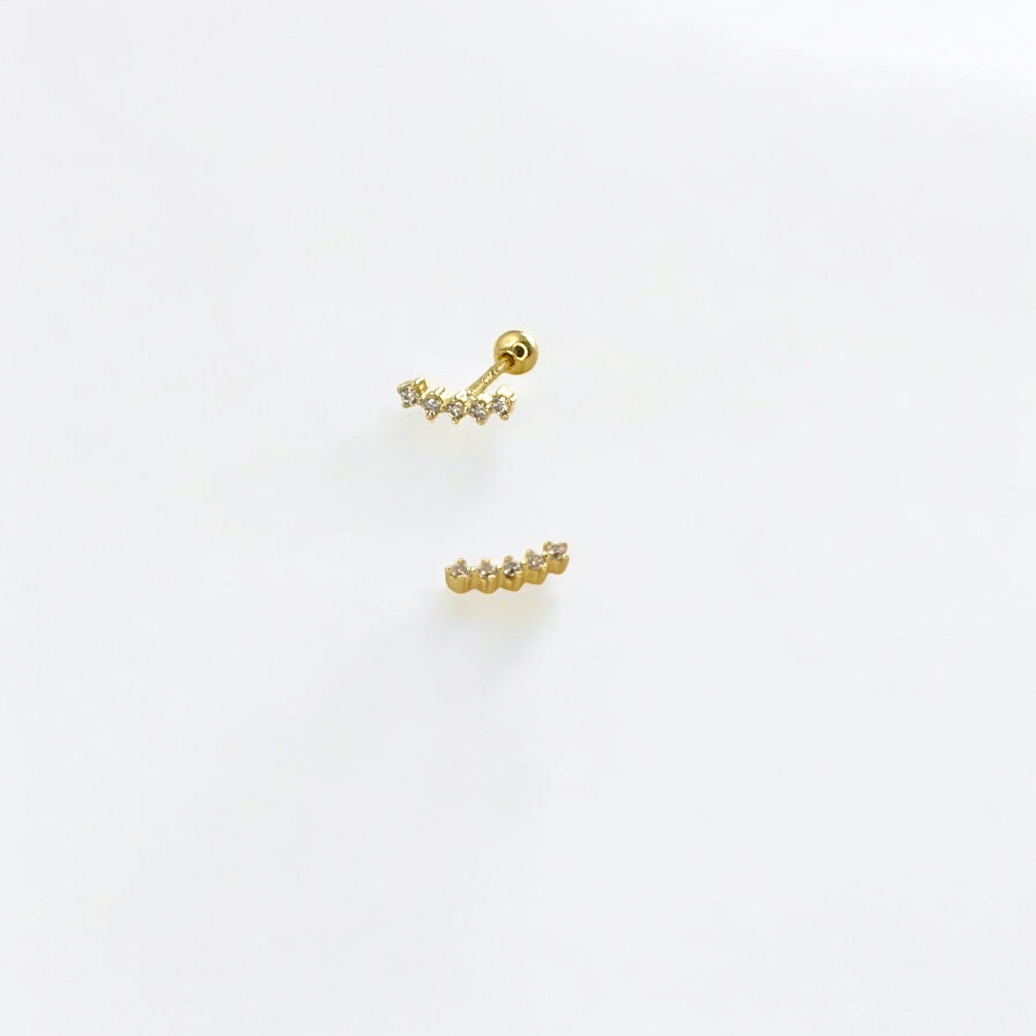 Threaded Screw-Back Climber Studs crafted with premium 18k gold vermeil or sterling silver, hypoallergenic and tarnish-resistant