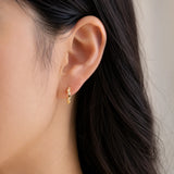 Geometric Sparkle Gold Huggie Hoops