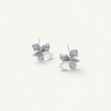 Blue Enamel Bloom Silver Earring - Iris
