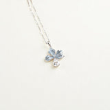 Blue Enamel Bloom Silver Necklace - Iris