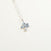 Sterling silver flower pendant necklace for women with blue enamel bloom, Iris design